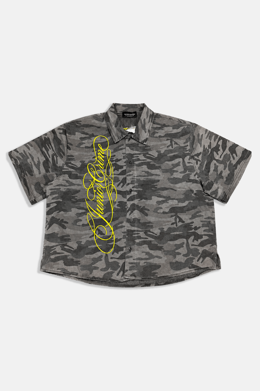 JR Signature Nakışlı Kamuflaj Desen Boxy Fit Gömlek