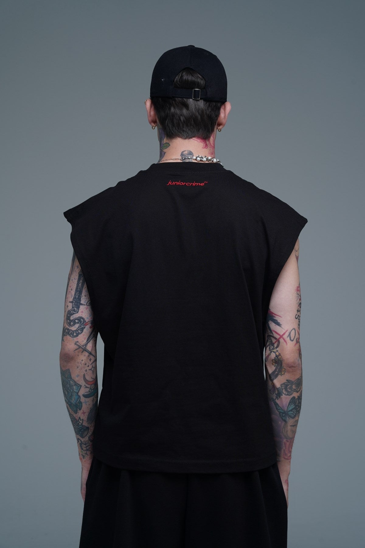 JR Boxy Fit Kolsuz Siyah Oversize Tshirt