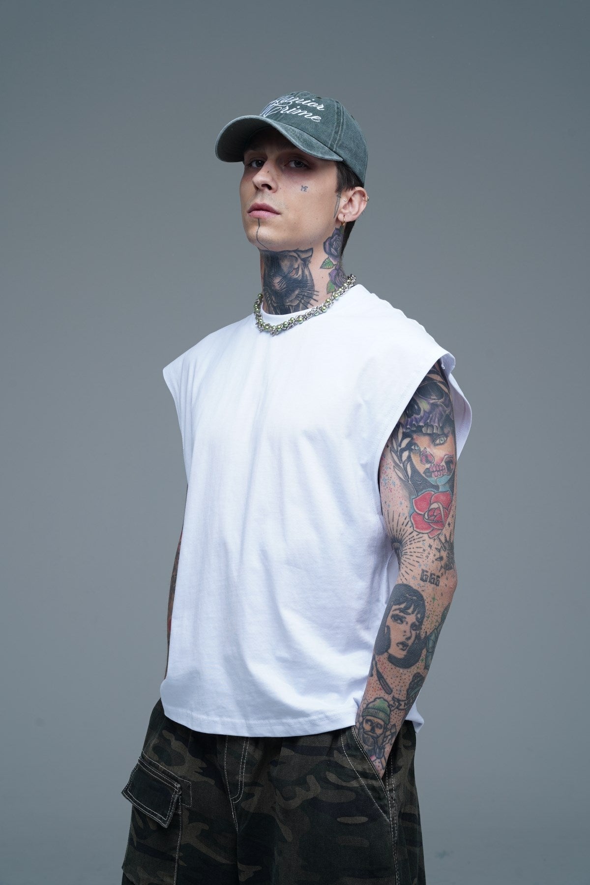 JR Boxy Fit Kolsuz Beyaz Oversize Tshirt