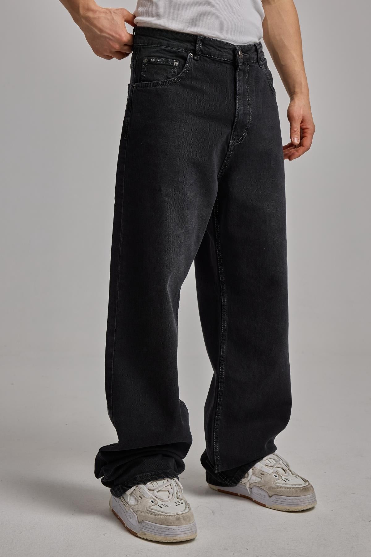 Yıkama Efektli Siyah Jean 6573-2