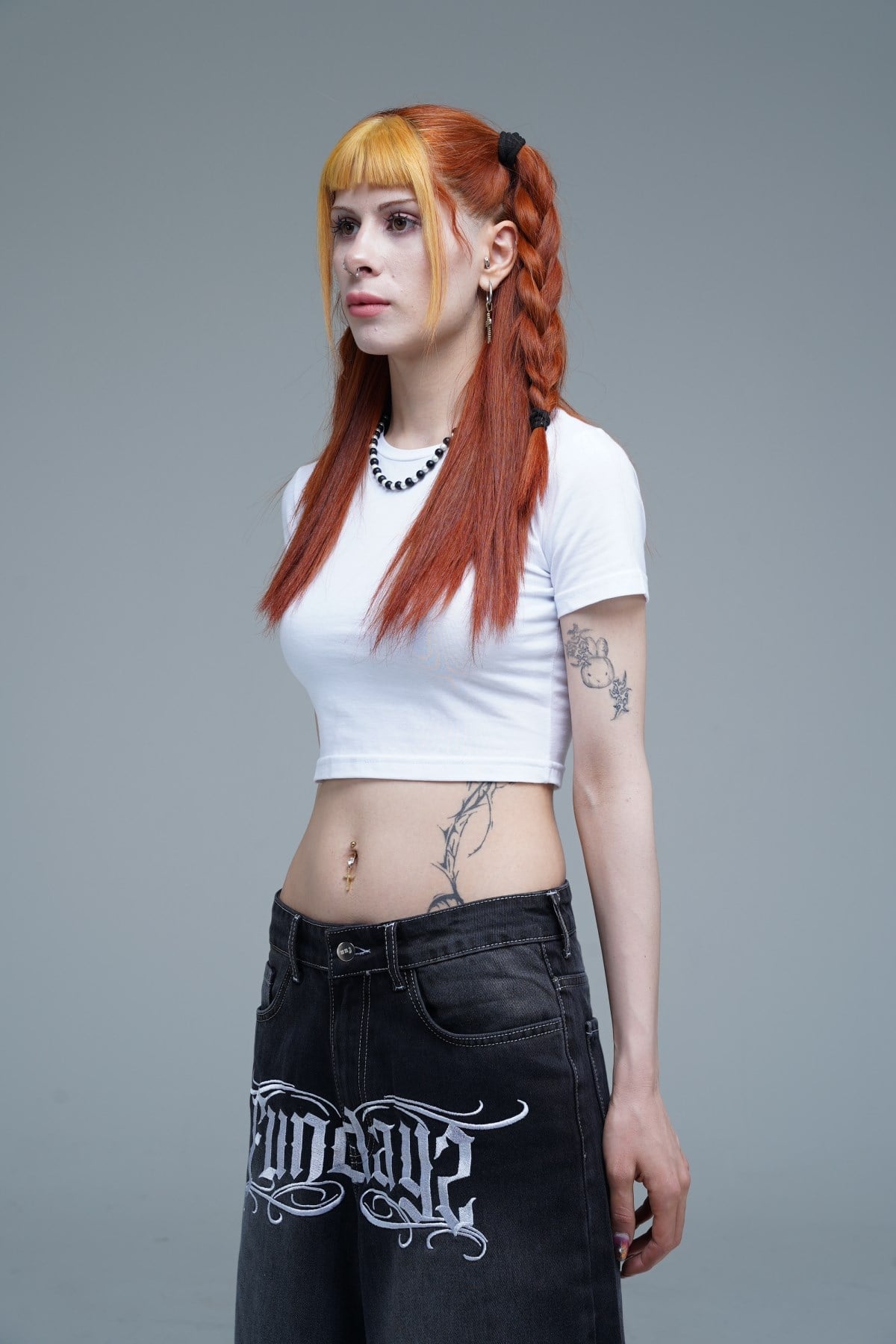 Beyaz Basic Kadın Crop Top