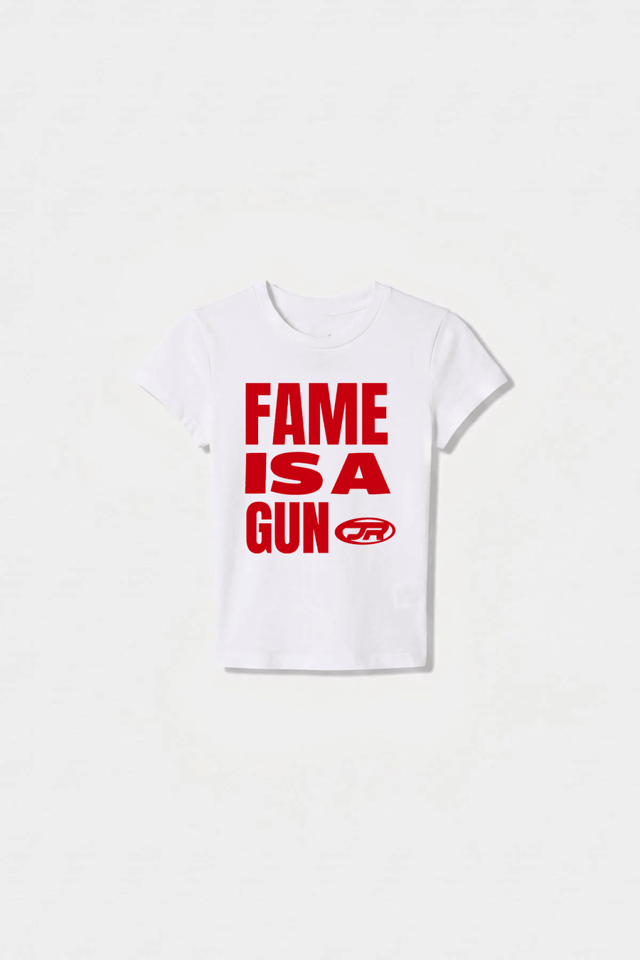 JR Kırmızı Fame Baskılı Krem Kadın Fit Top