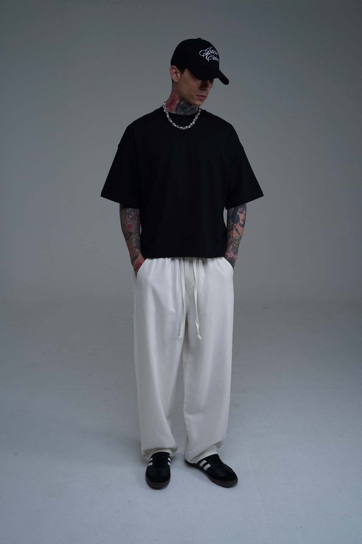 İnce Kumaş Bej Baggy Pantolon CT01 6517-8