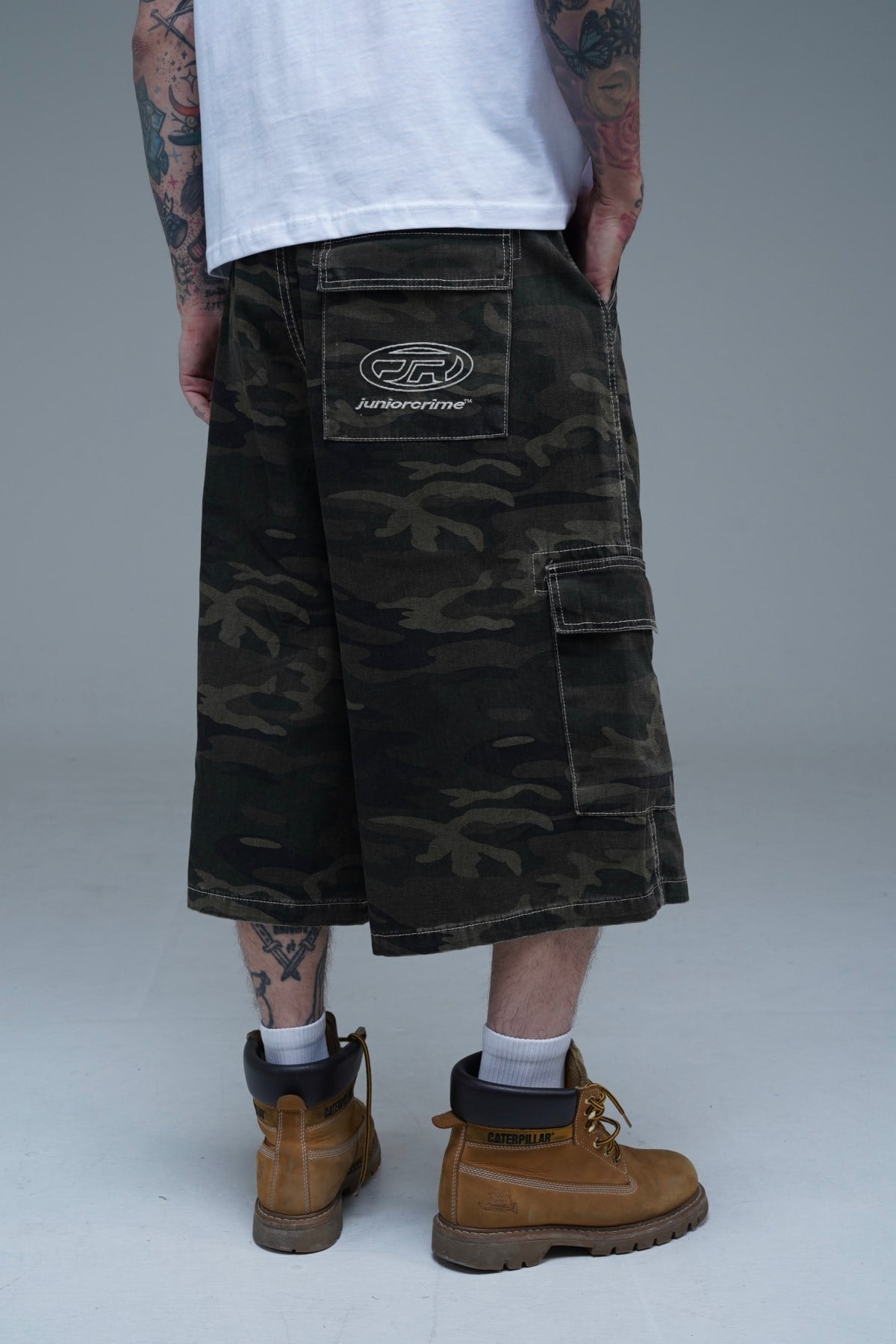 JR Logo Nakışlı Camo Desenli Baggy Şort