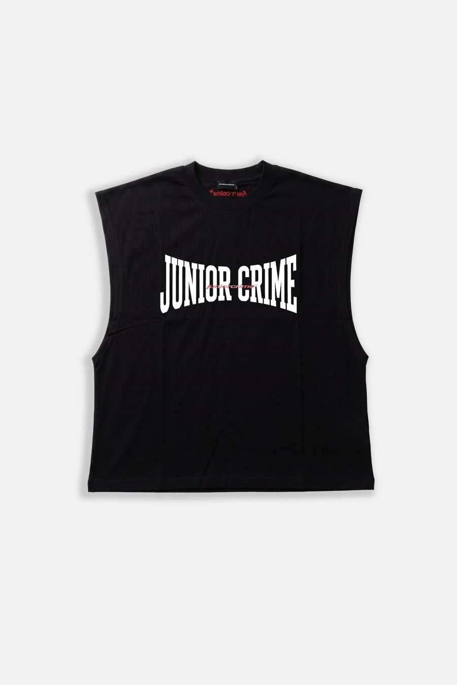JR Eliptic Baskılı Boxy Fit Kolsuz Siyah Tshirt