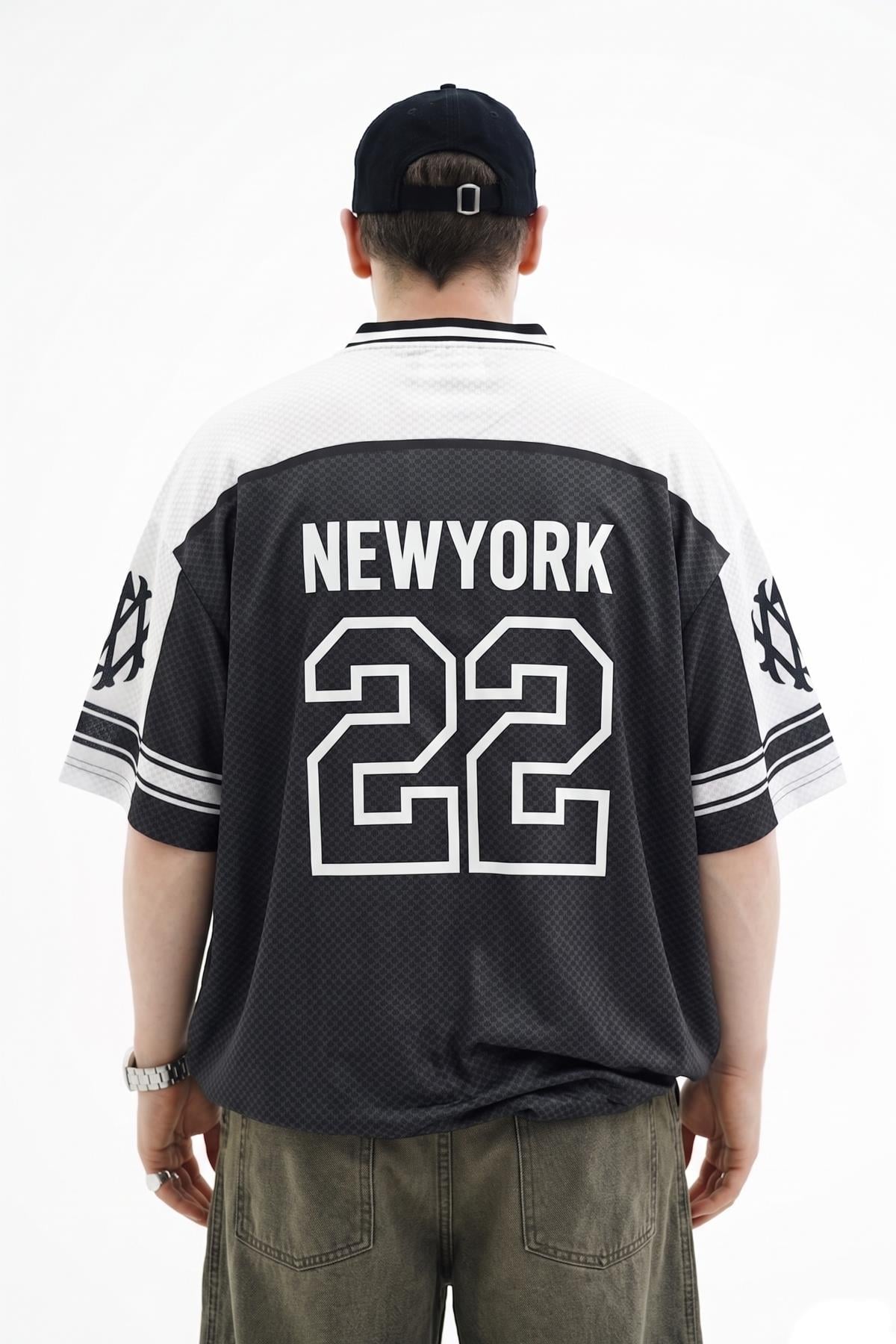 Newyork Baskılı Oversize Forma Tshirt JC01 26Y193