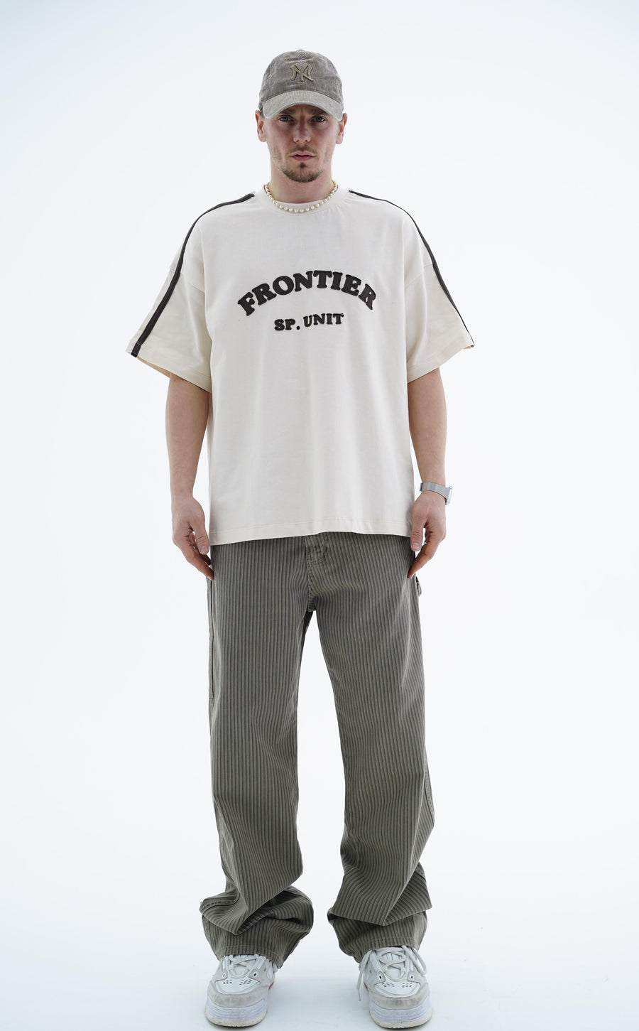 Frontier Patch Detay Kemik Oversize Tshirt JC01 26Y125