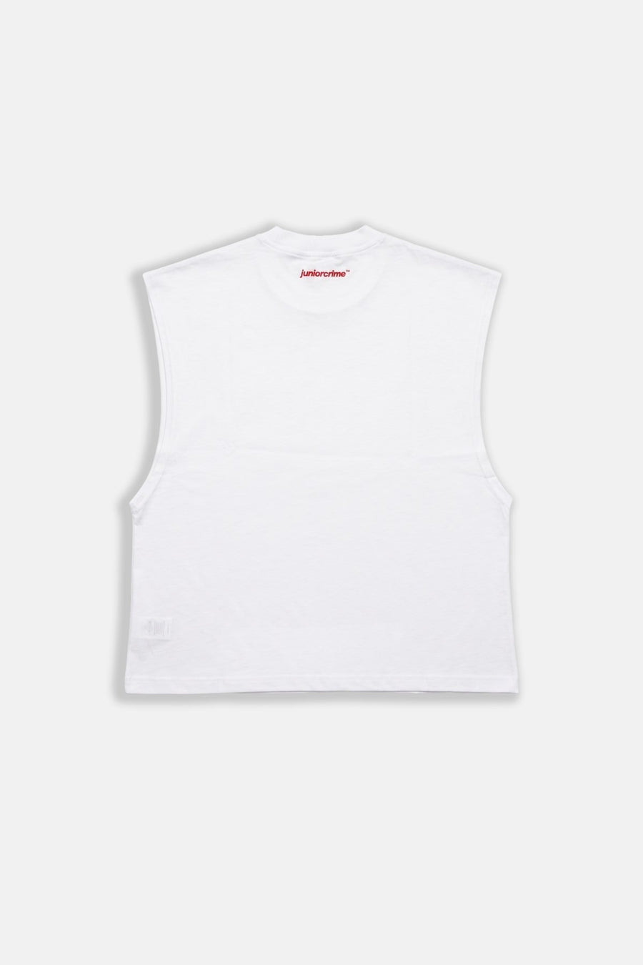 JR Lip Baskılı Boxy Fit Kolsuz Beyaz Tshirt
