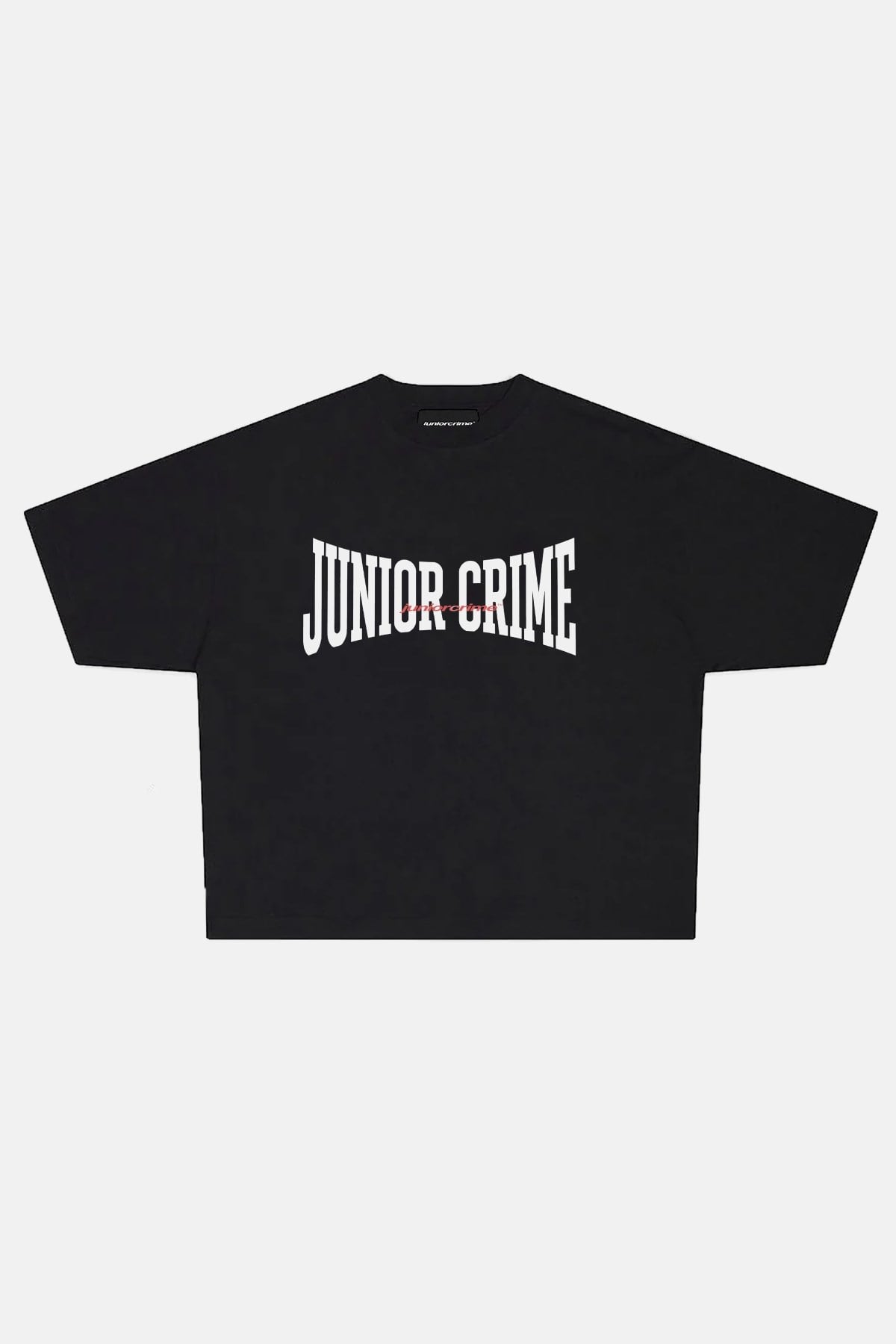 JR Elliptic Baskılı Siyah Boxy Fit Oversize Tshirt