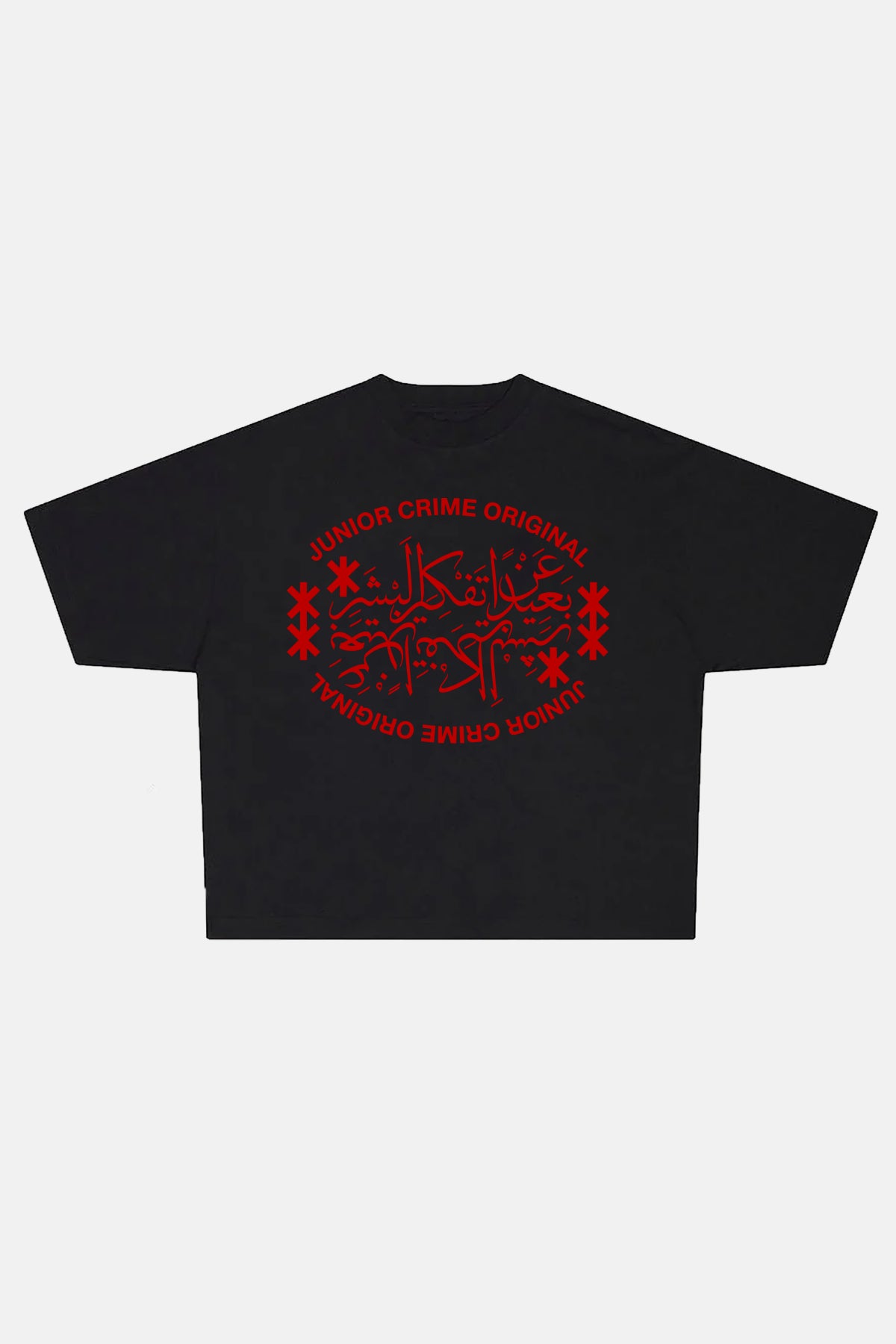 JR Red Original Baskılı Siyah Boxy Fit Tshirt