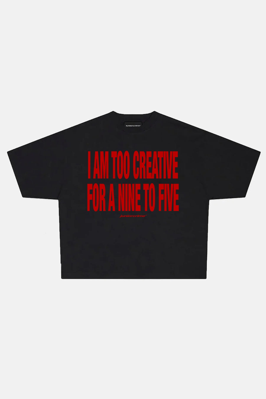 JR Nine To Five Baskılı Siyah Boxy Fit Tshirt
