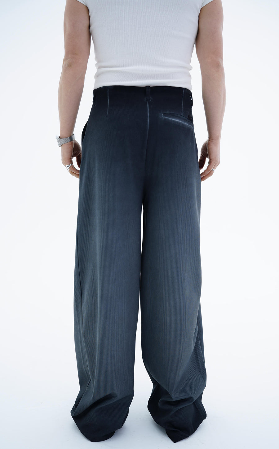 Acid Wash Füme Pileli Baggy Pantolon KN4607