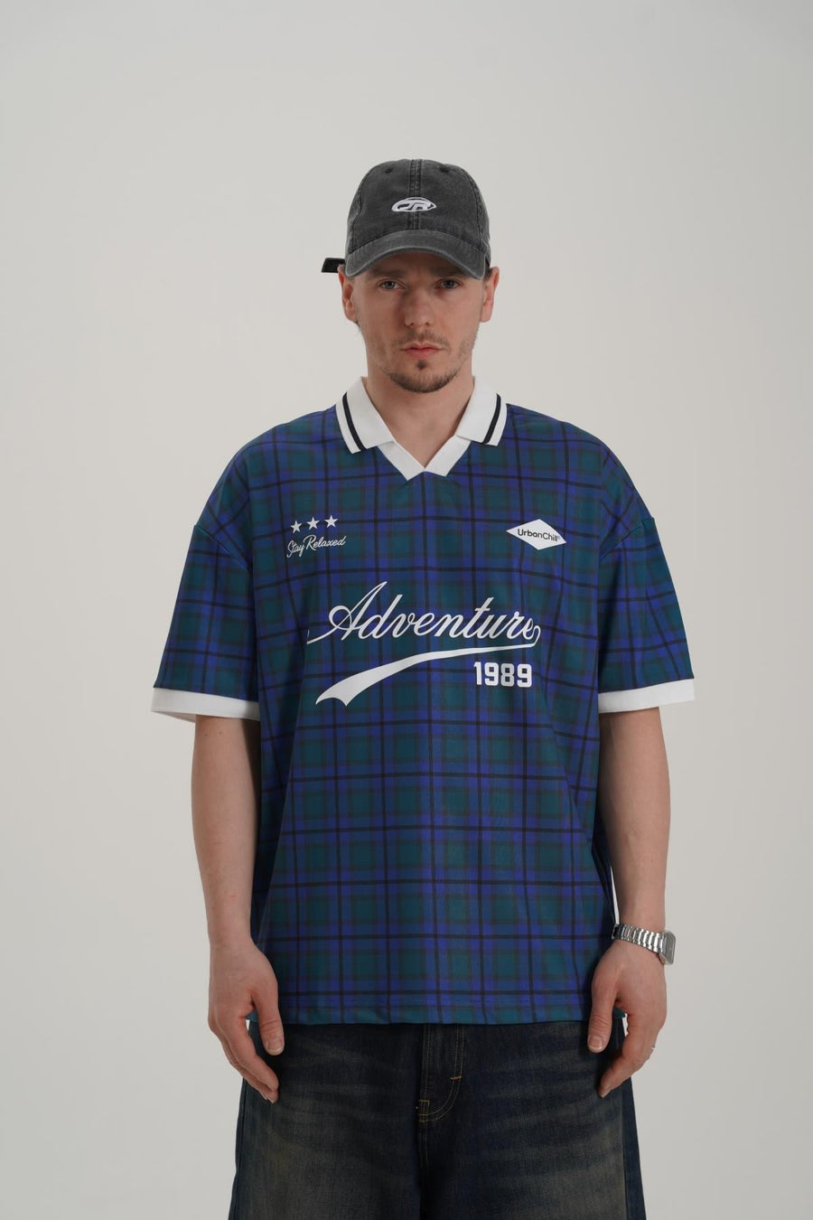 Adventure Baskılı Mavi Oversize Forma Tshirt PM01 26Y282