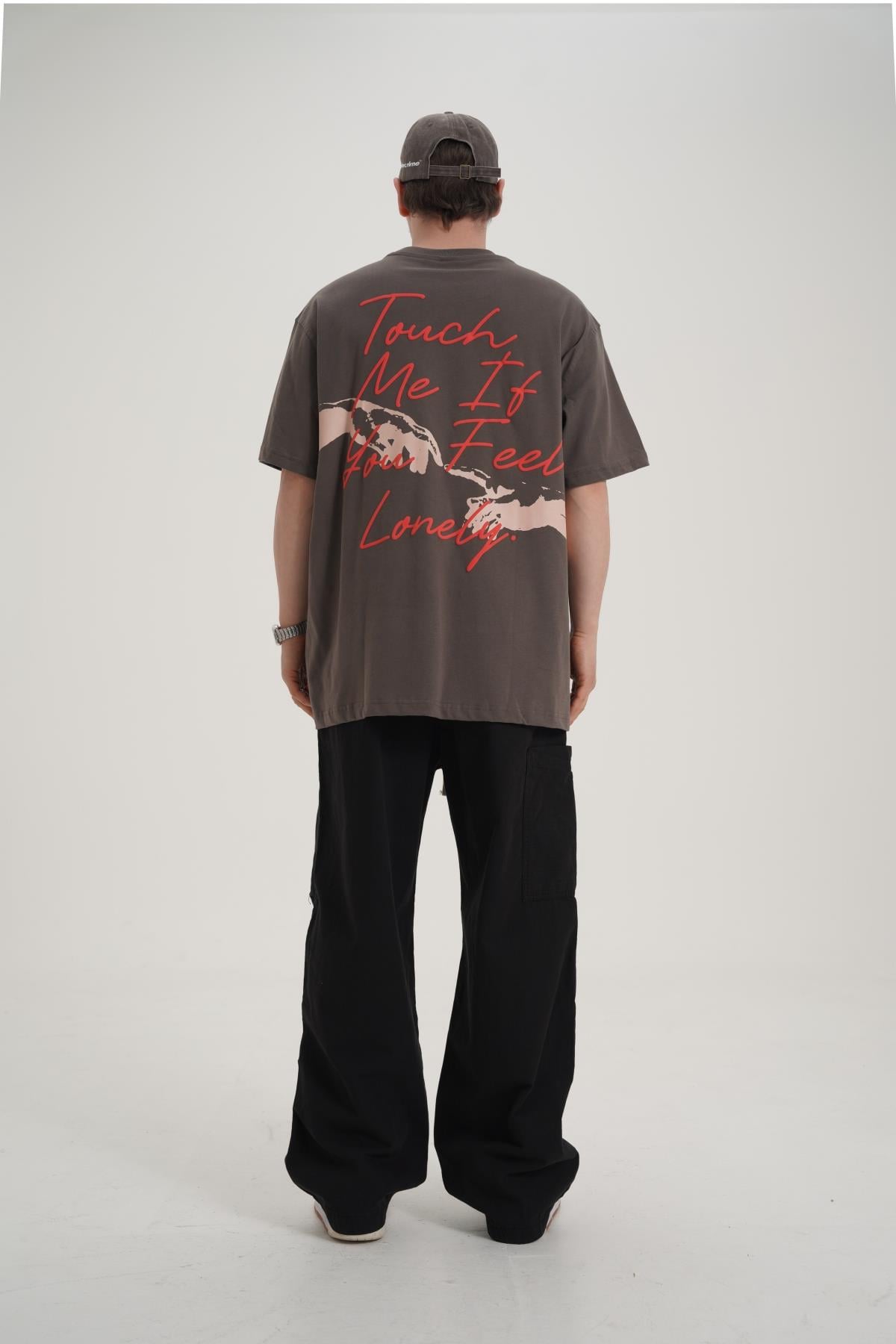 Baskılı Cep Detay Haki Oversize Tshirt CT01 MRT26054