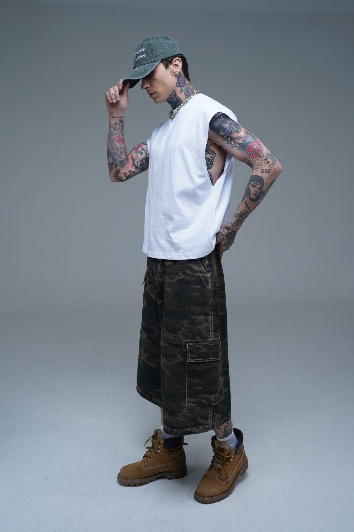 JR Boxy Fit Kolsuz Beyaz Oversize Tshirt