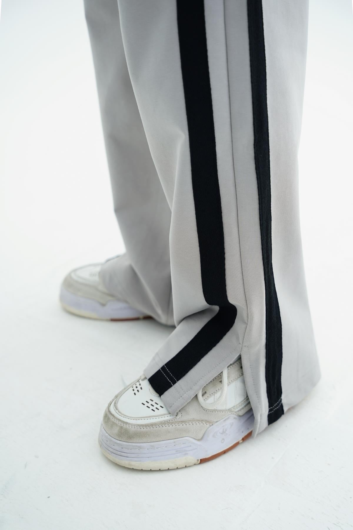 Şeritli Gri Baggy Eşofman Altı JC01 25K66