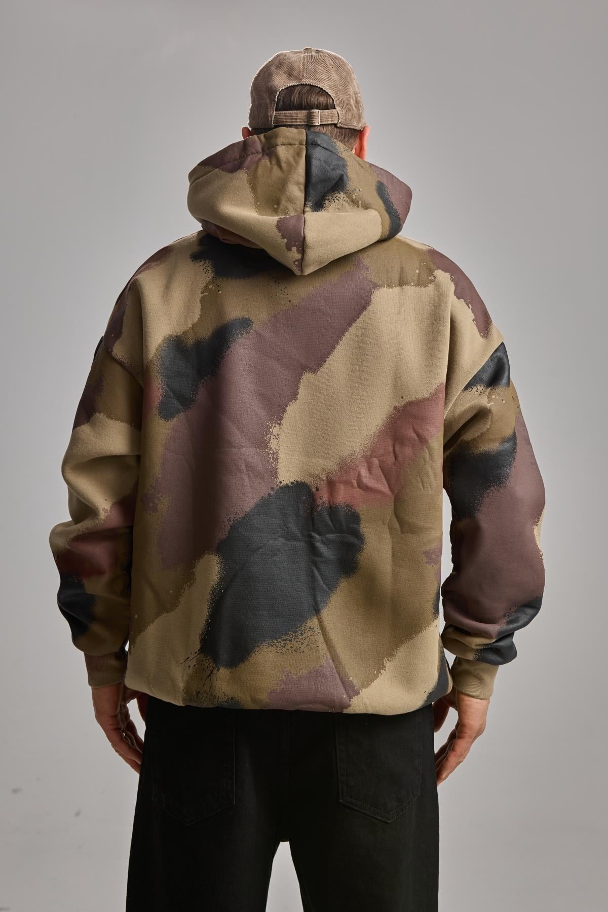 Haki Kamuflaj Desenli Oversize Sweat 25CK020