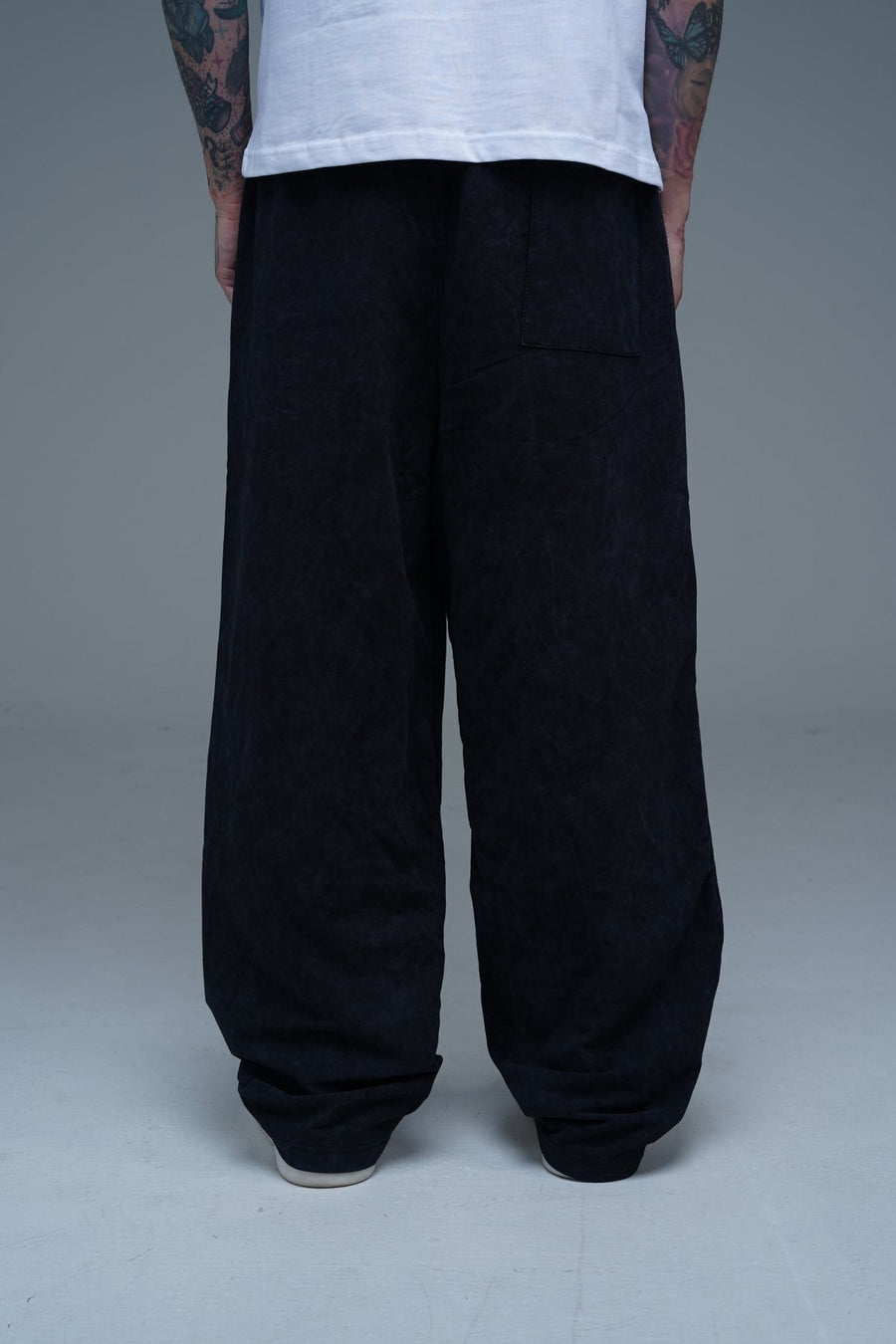 Juniorcrime Baskılı Siyah Acid Wash Baggy Eşofman
