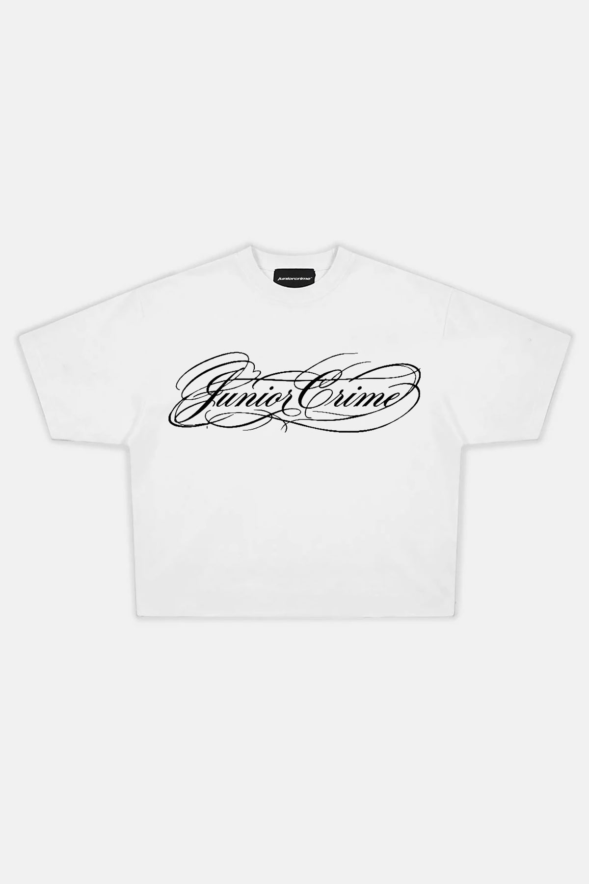 JR All Signature Baskılı Beyaz Boxy Fit Tshirt
