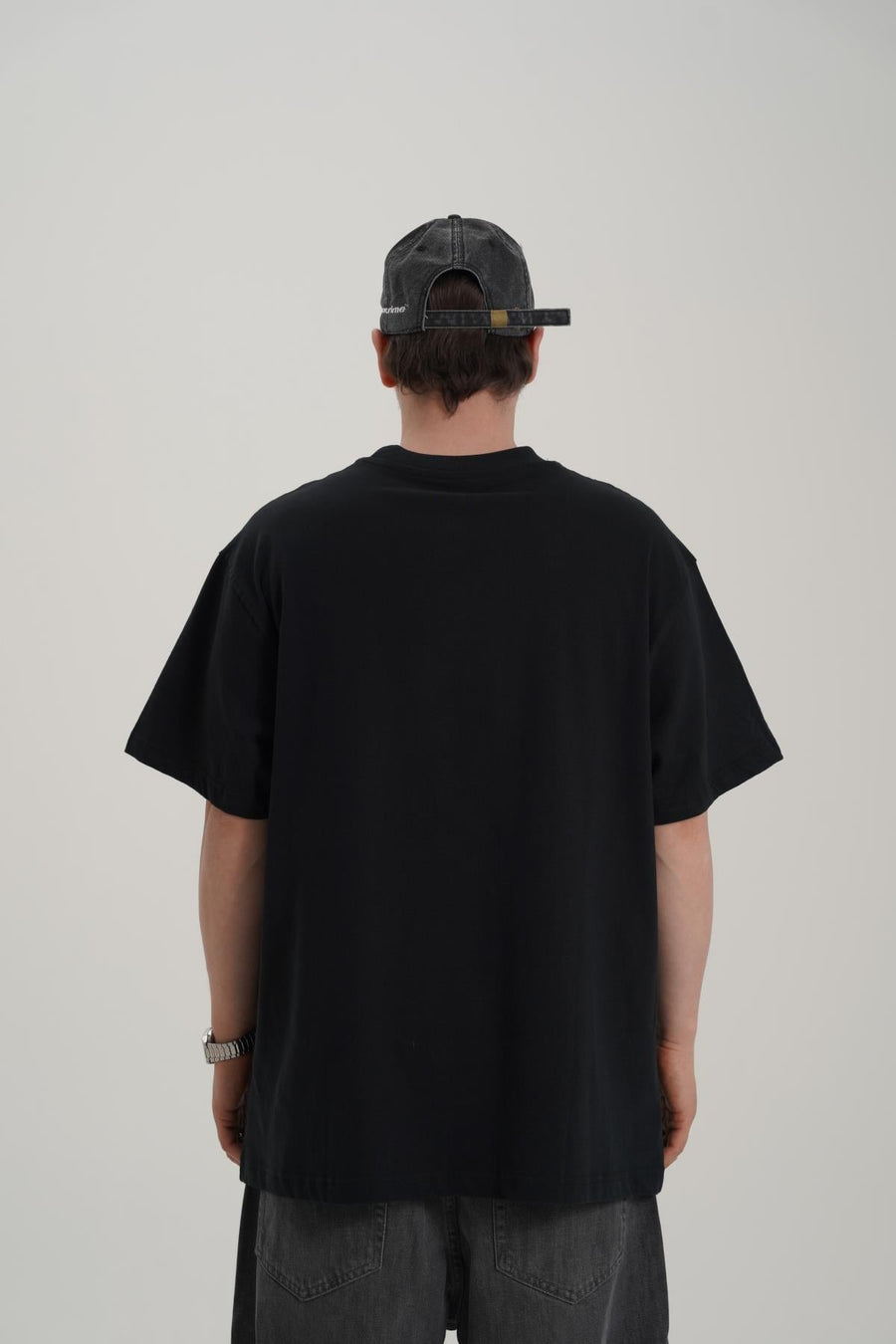 Face Baskılı Siyah Oversize Tshirt CT01 MRT26010/1