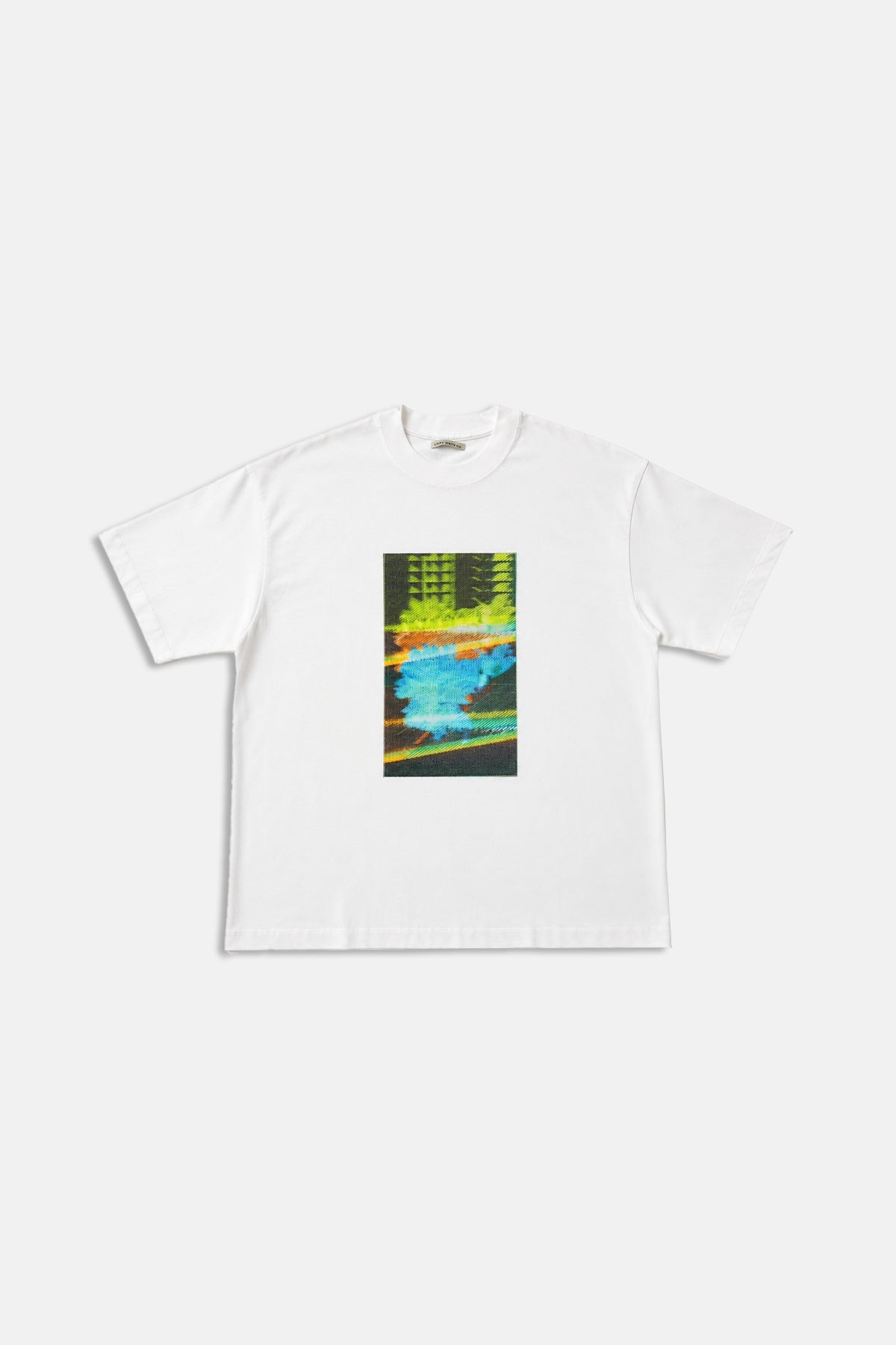 Hologram Nakışlı Beyaz Oversize Tshirt SR01
