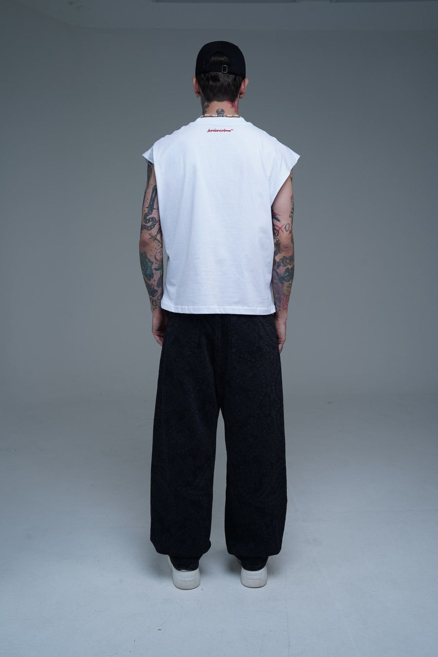 Etnik Desen Siyah Jean Pantolon CT01 6630