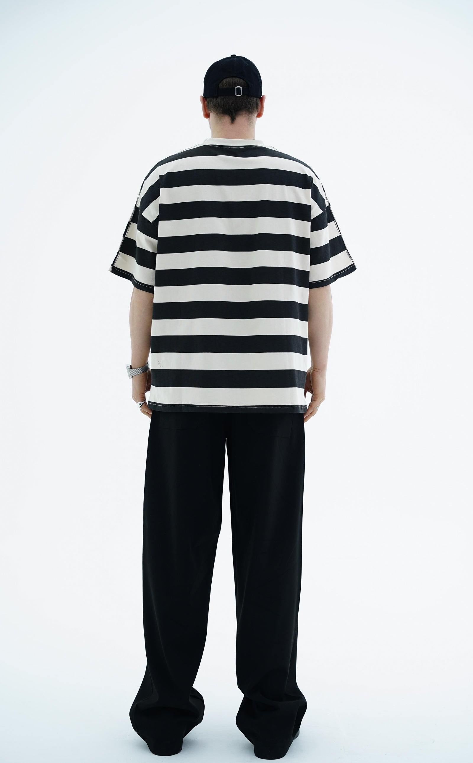Çizgili Kemik Oversize Tshirt JC01 25Y66