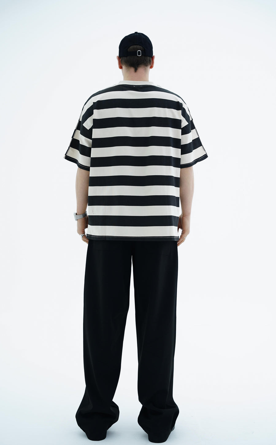 Çizgili Kemik Oversize Tshirt JC01 25Y66