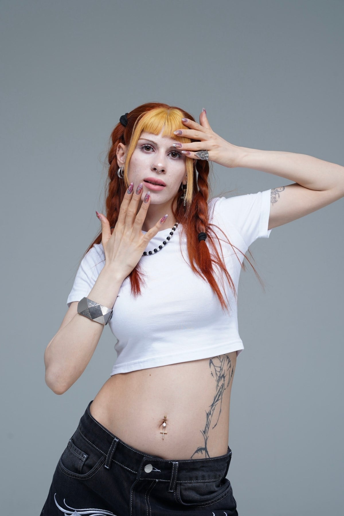 Beyaz Basic Kadın Crop Top