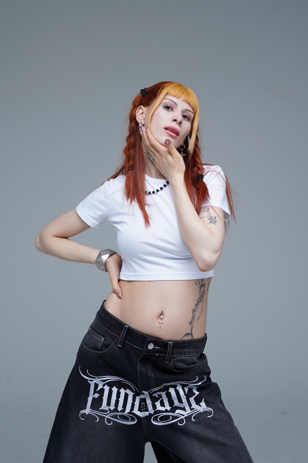 Beyaz Basic Kadın Crop Top