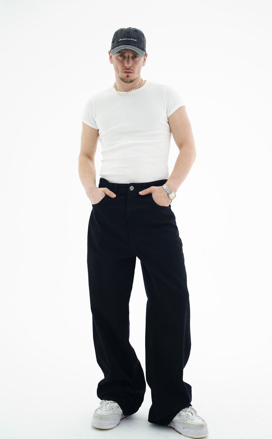Junior Crime Siyah Raw Denim Pantolon