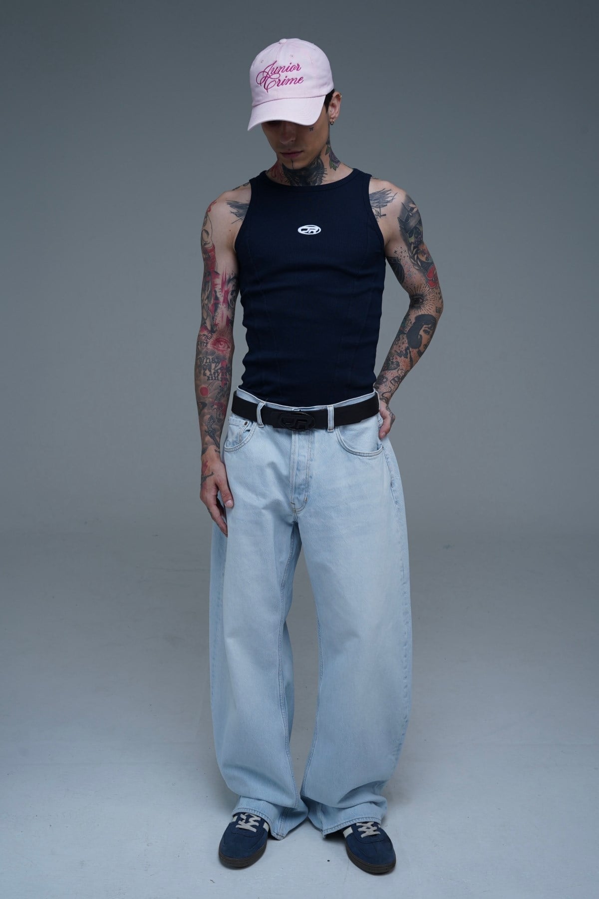 Açık Mavi Barrel Fit Baggy Jean Pantolon