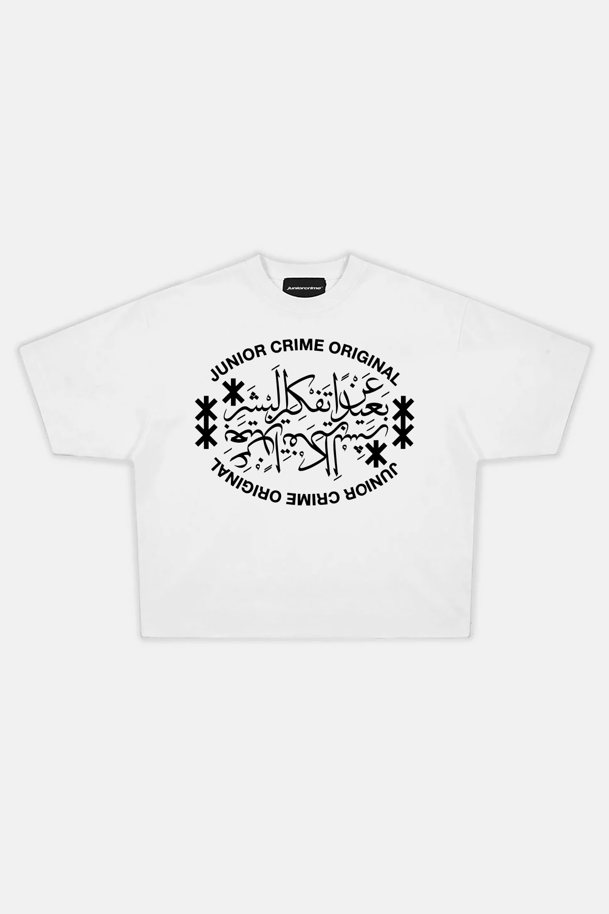 JR Original Baskılı Beyaz Boxy Fit Tshirt
