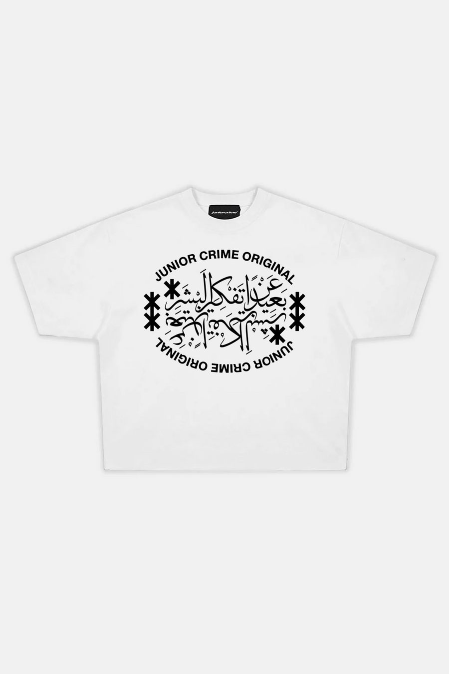 JR Original Baskılı Beyaz Boxy Fit Tshirt