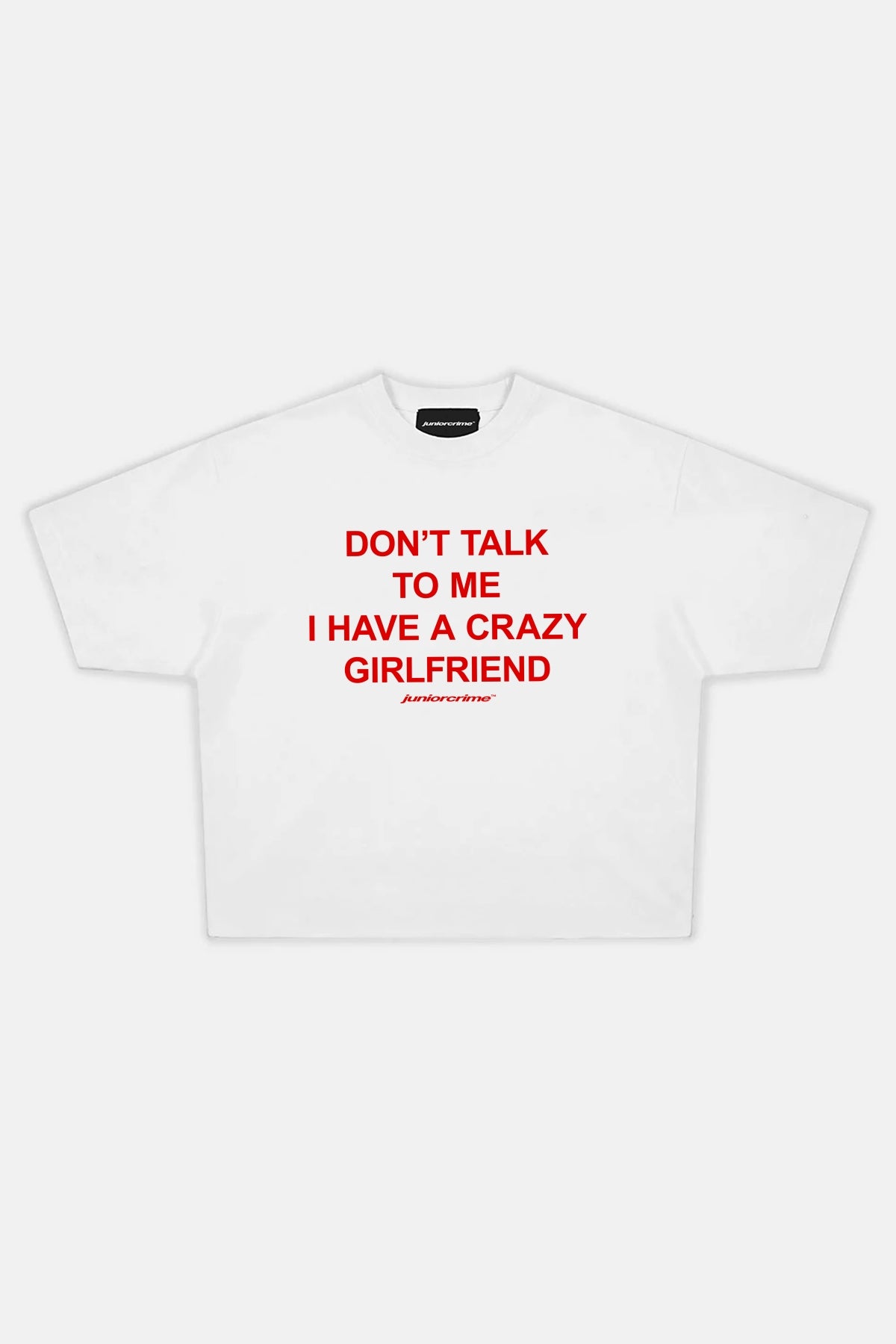 JR Girl Friend Baskılı Beyaz Boxy Fit Tshirt