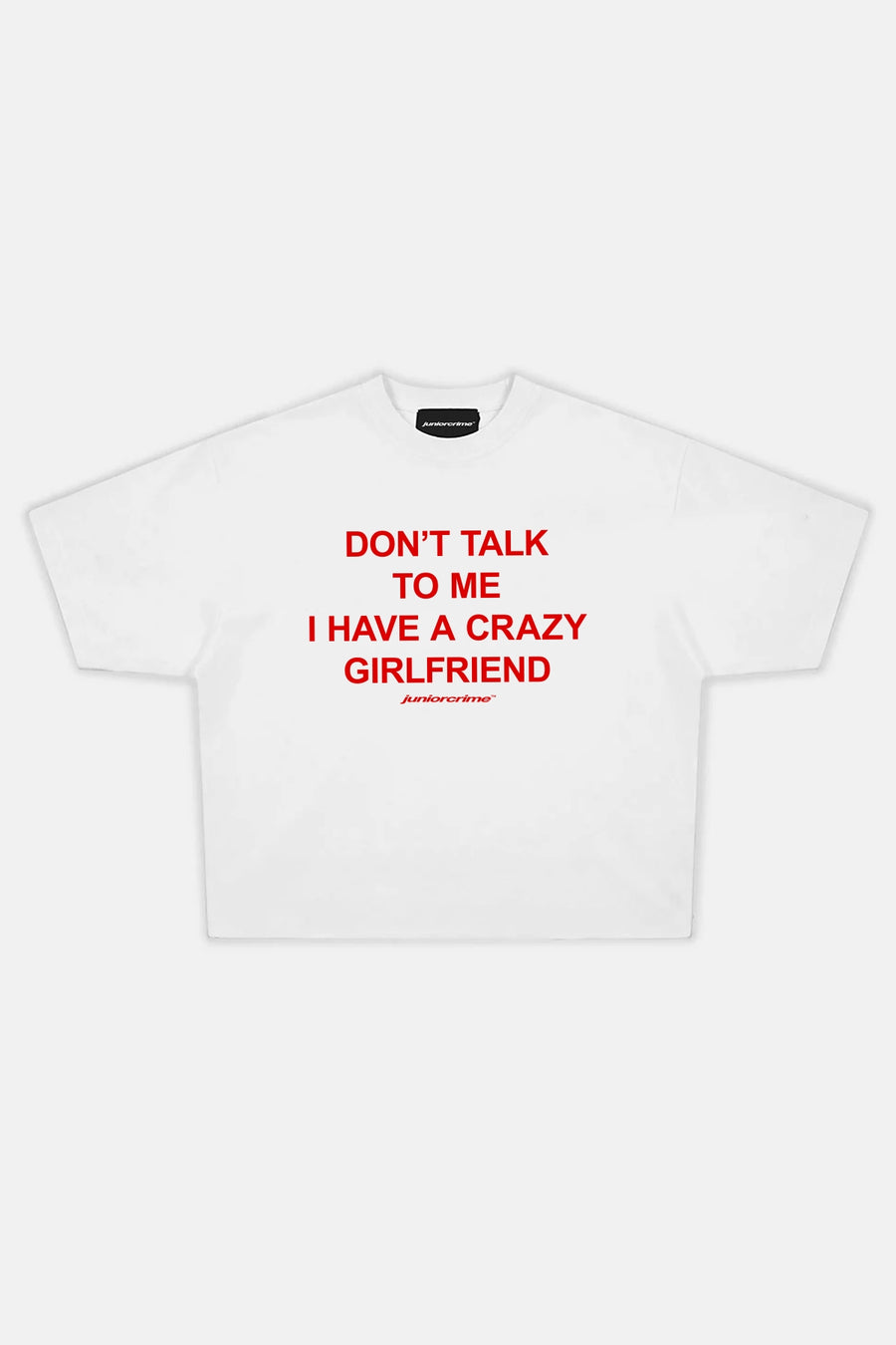 JR Girl Friend Baskılı Beyaz Boxy Fit Tshirt
