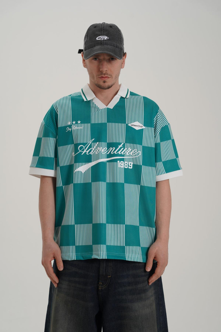 Adventure Baskılı Yeşil Oversize Forma Tshirt PM01 26Y282