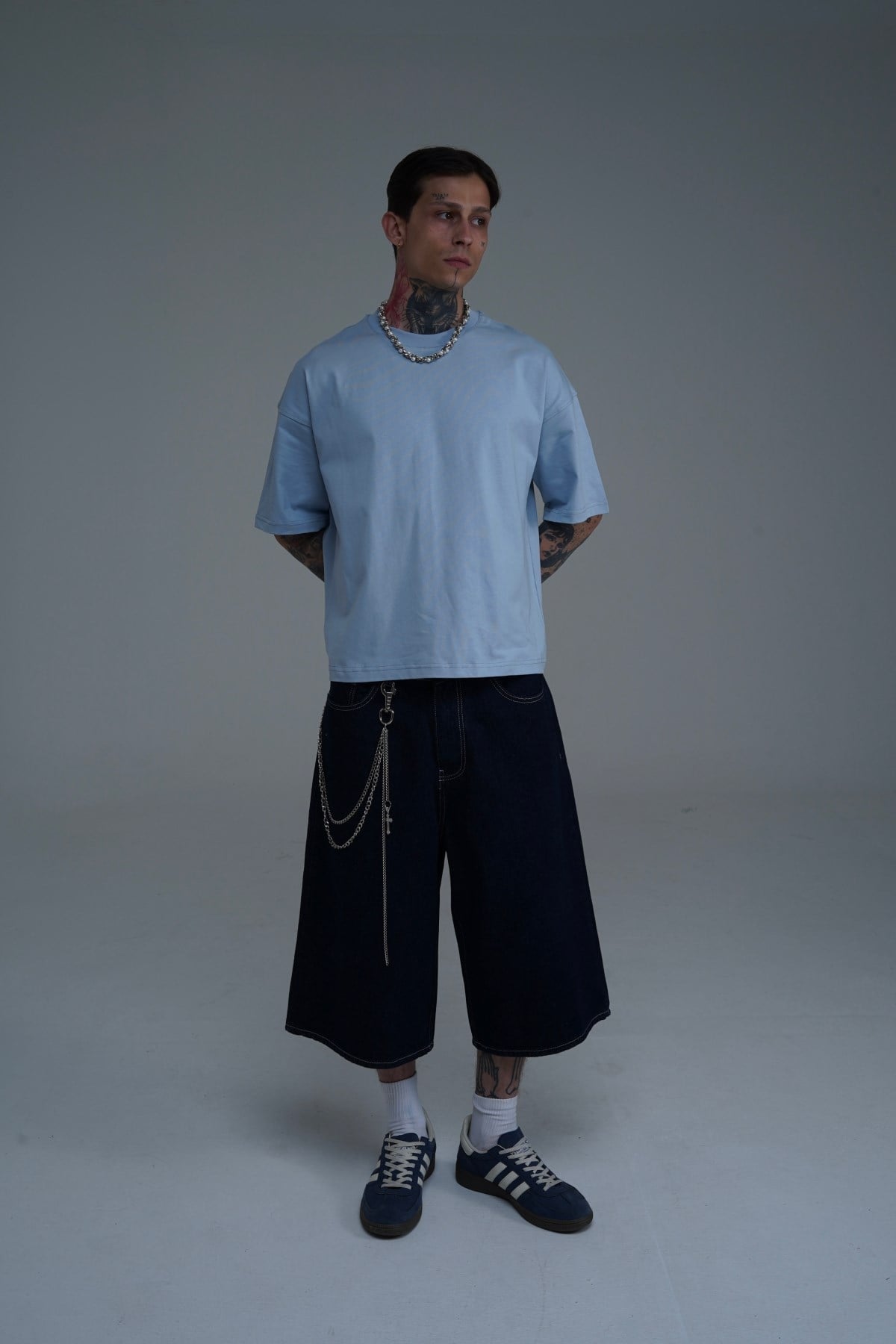 JR Açık Mavi Boxy Fit Basic Oversize Tshirt