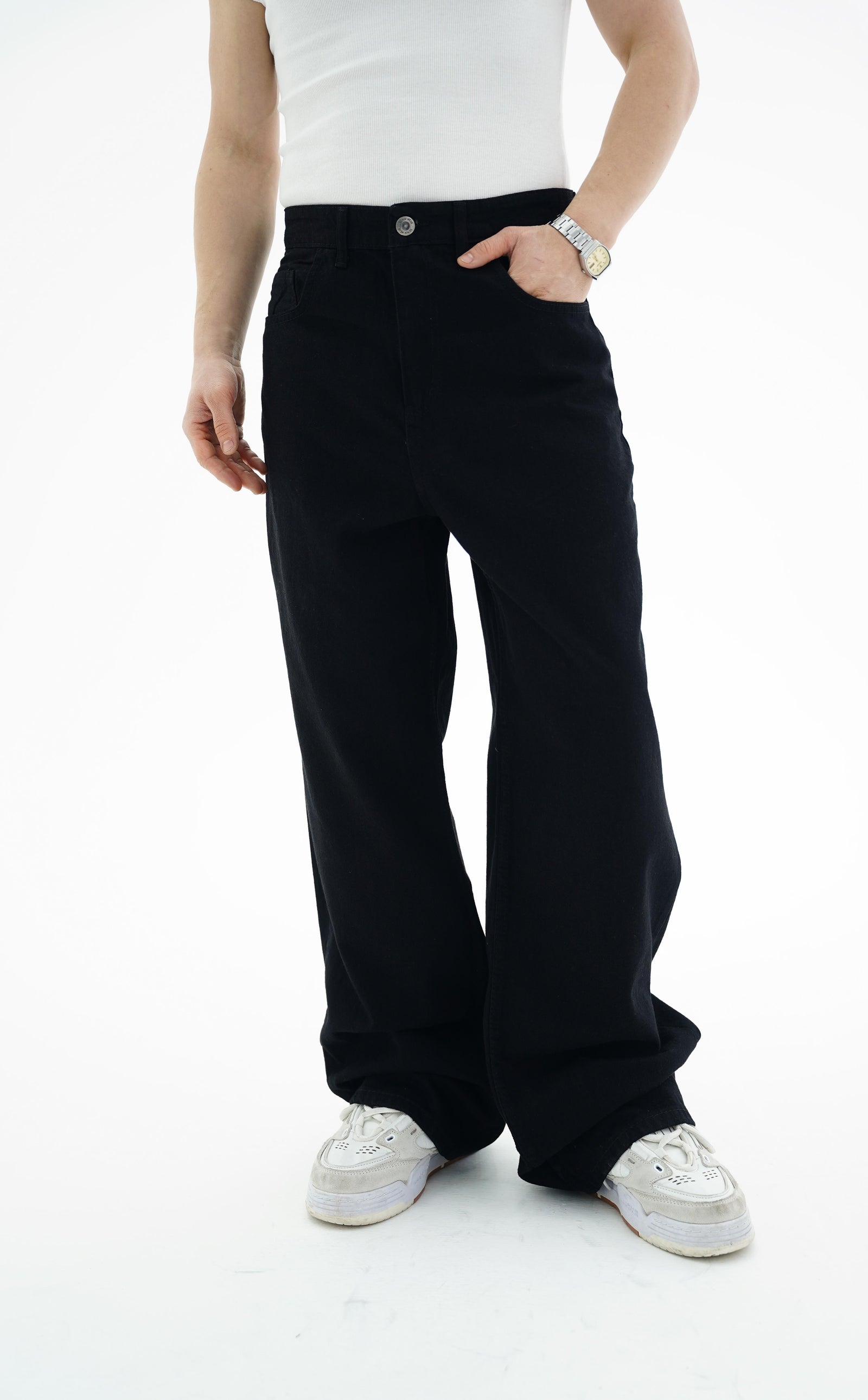 Junior Crime Siyah Raw Denim Pantolon