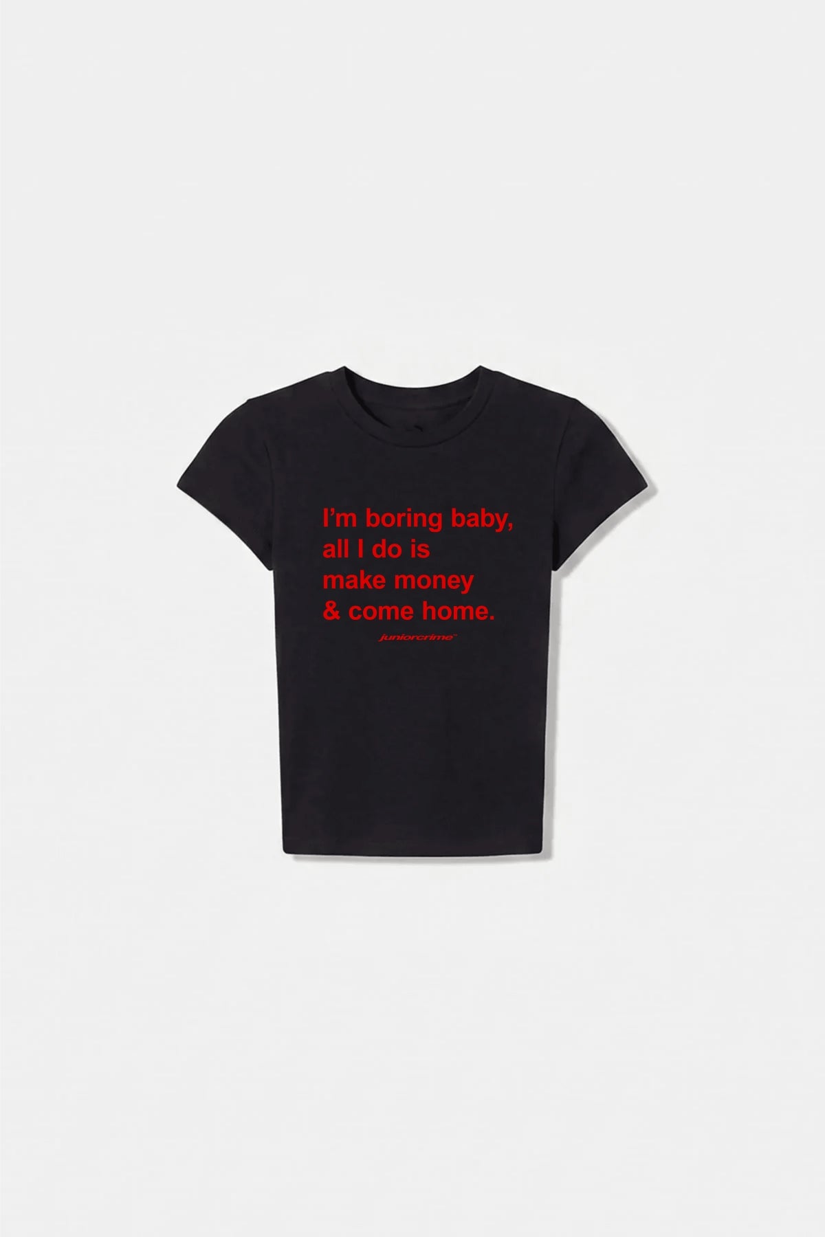 JR Kırmızı Boring Baskılı Siyah Kadın Fit Top