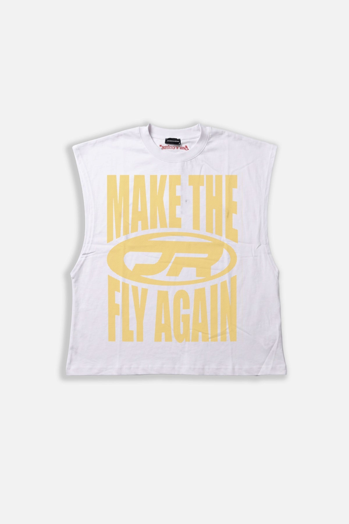 JR Fly Baskılı Boxy Fit Kolsuz Beyaz Tshirt