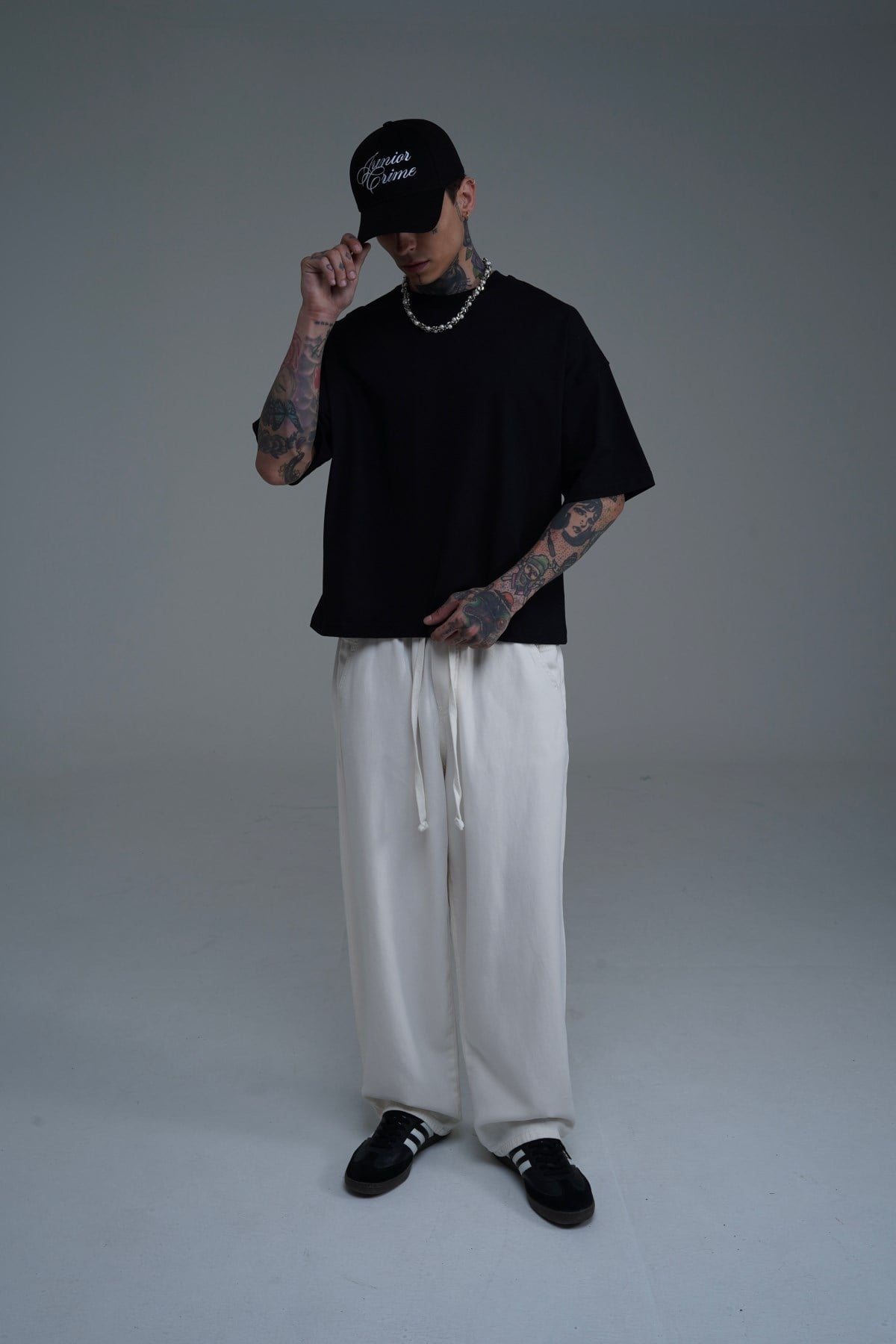 JR Siyah Boxy Fit Basic Oversize Tshirt