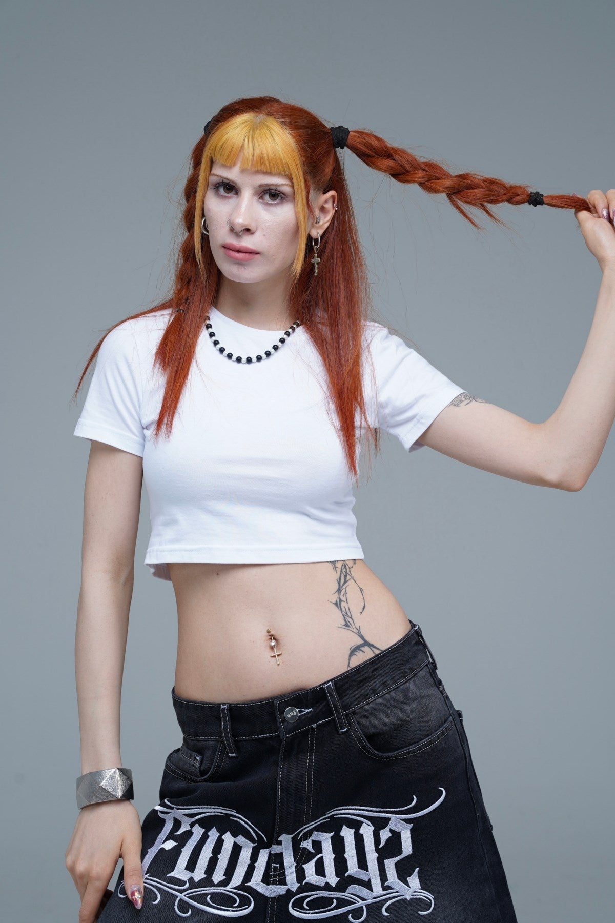 Beyaz Basic Kadın Crop Top