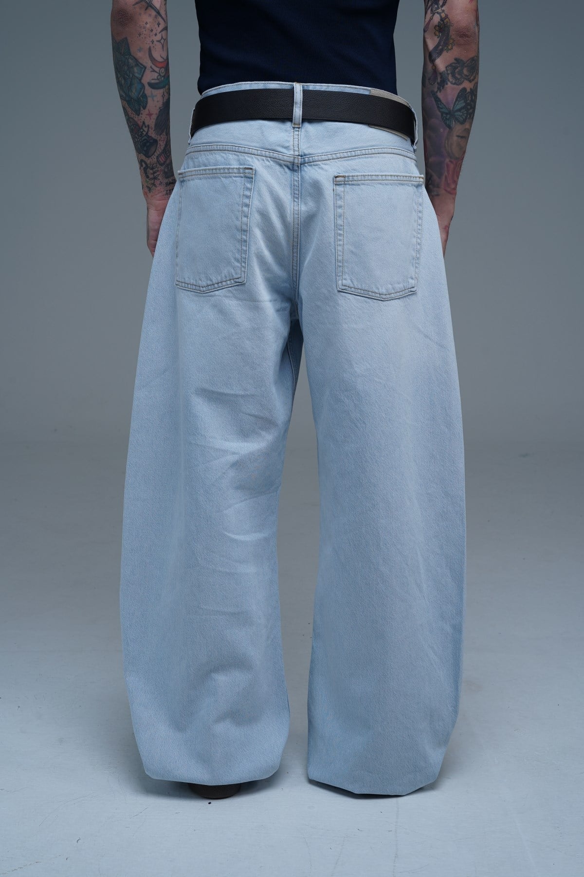 Açık Mavi Barrel Fit Baggy Jean Pantolon