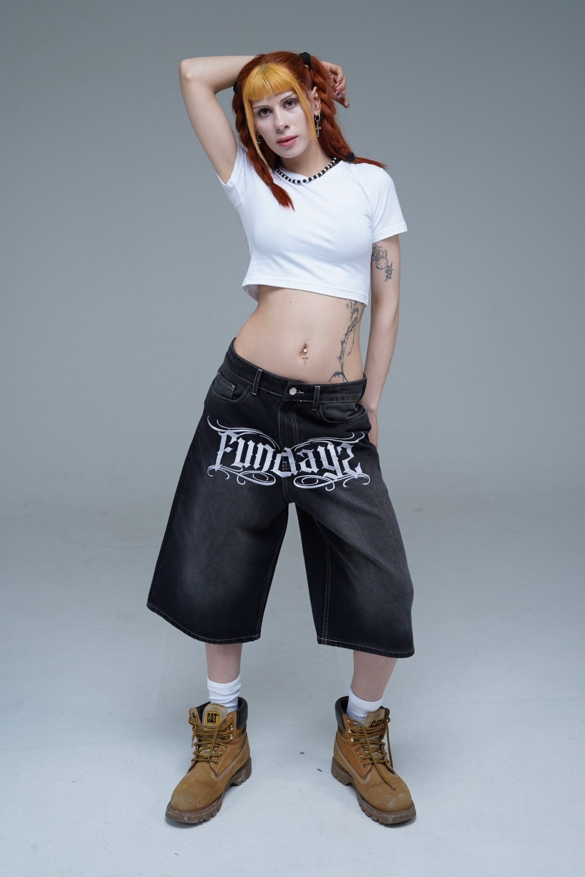 Beyaz Basic Kadın Crop Top