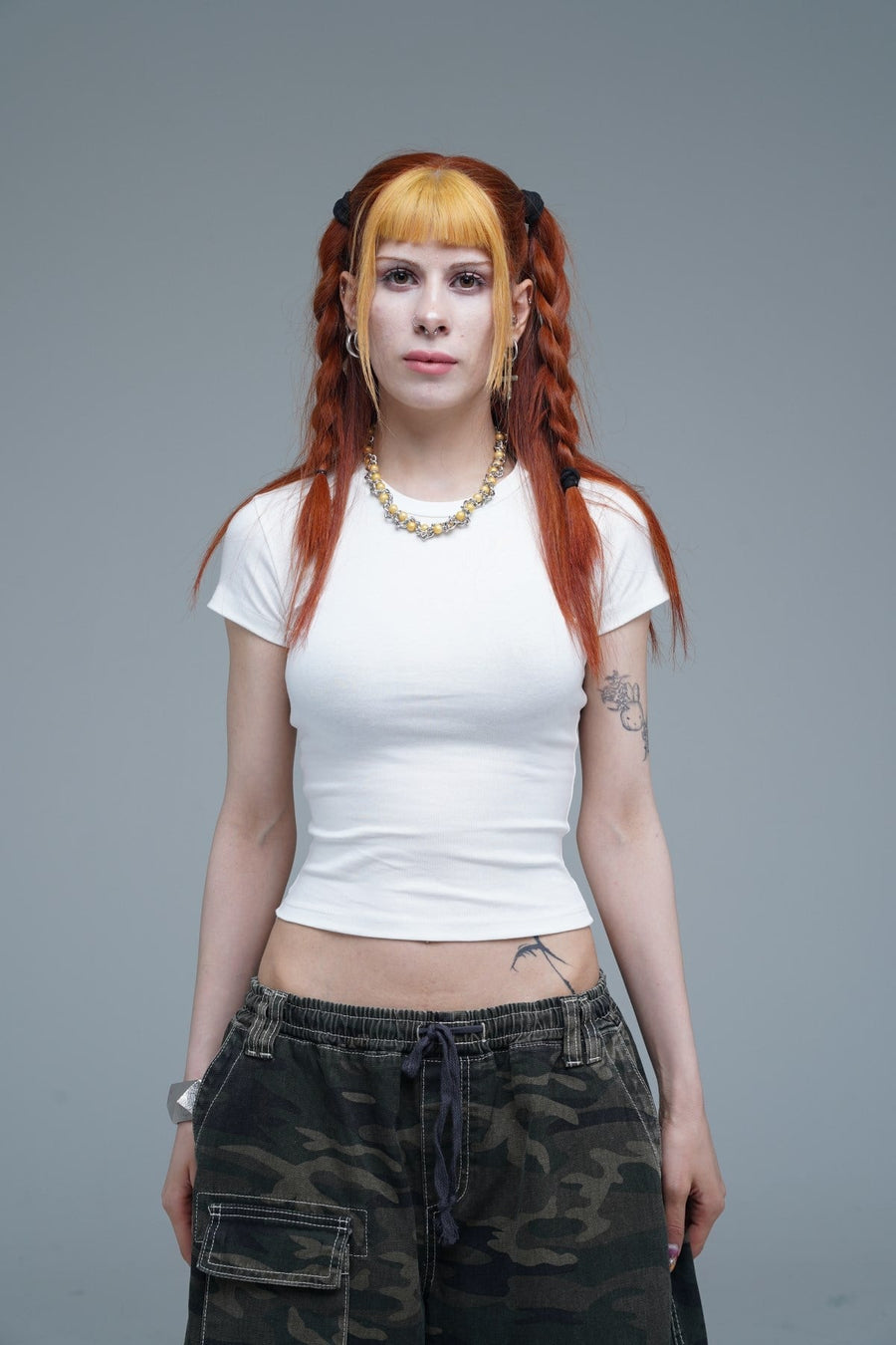 Basic Likralı Krem Fit Kadın Top