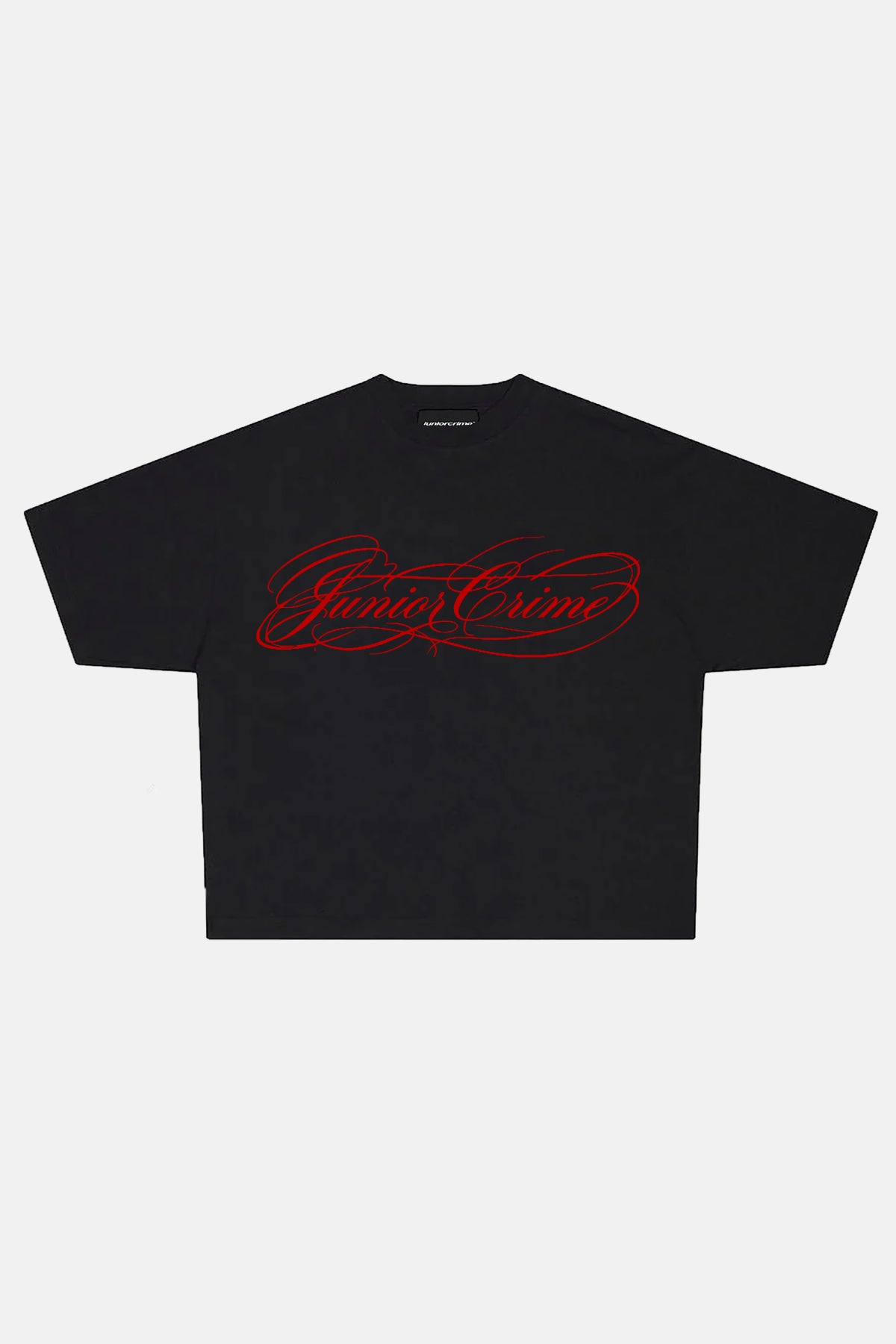 JR All Signature Red Baskılı Siyah Boxy Fit Tshirt
