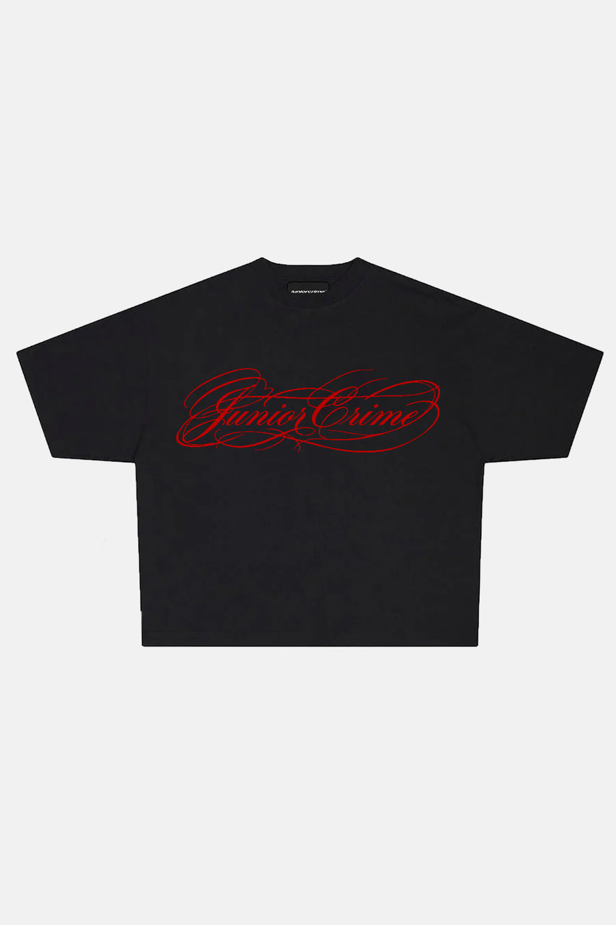 JR All Signature Red Baskılı Siyah Boxy Fit Tshirt