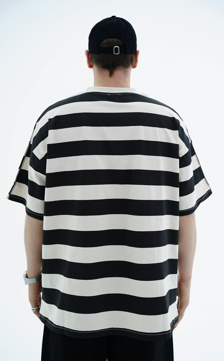 Çizgili Kemik Oversize Tshirt JC01 25Y66
