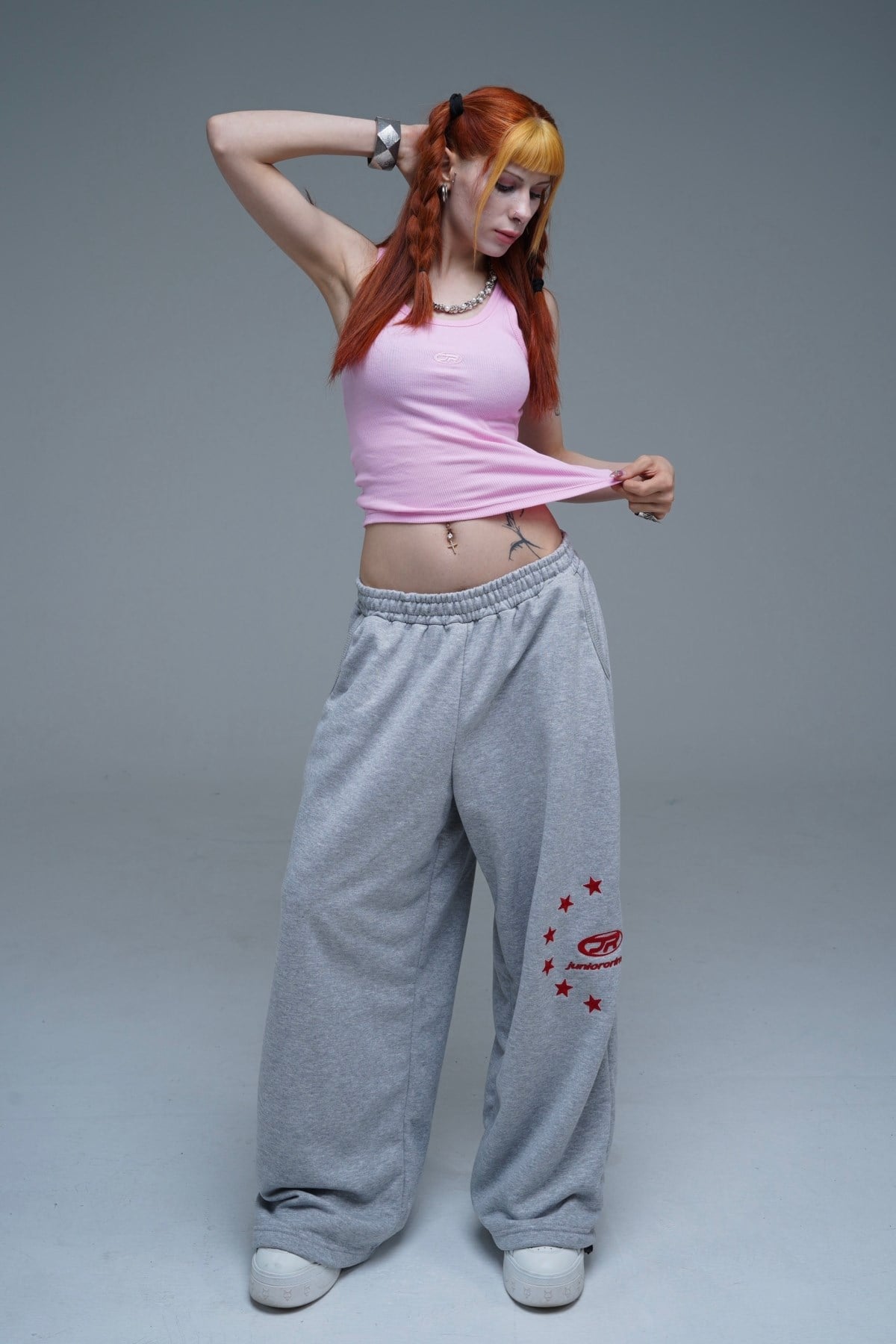 JR Logo Baby Pink Kadın Atlet